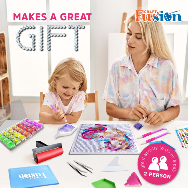 Craft Fusion Diamond Painting Tools and Accessories - Diamond Art Kits for Adults and Kids - DIY Bead Organizer Box with Small Grid Storage Containers, 28 Parts, includes Sticker Pack - Image 5